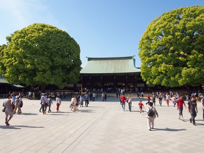 Inside the main courtyard, looking towards the main shrine building